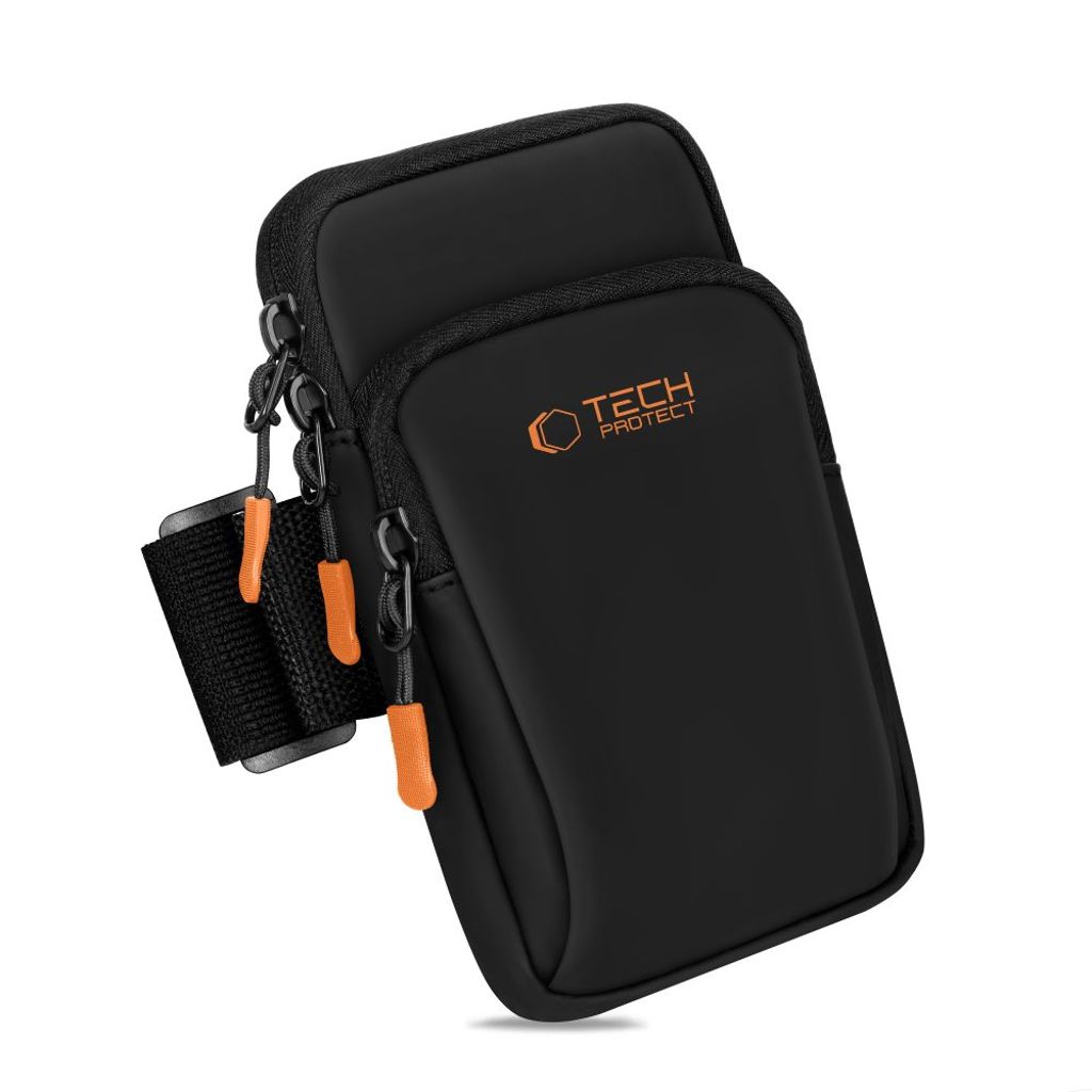 Tech-Protect M7 universal sportarmbandsväska – svart / orange