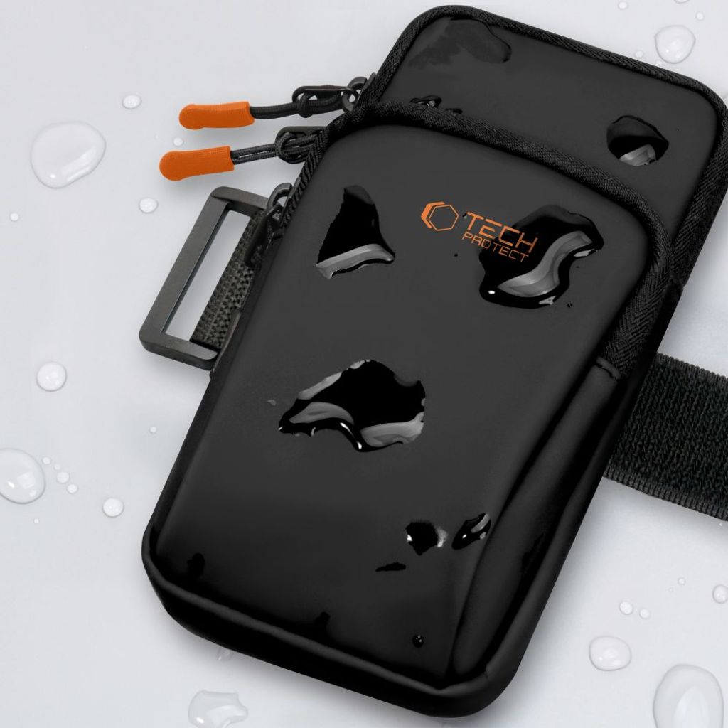 Tech-Protect M7 universal sportarmbandsväska – svart / orange
