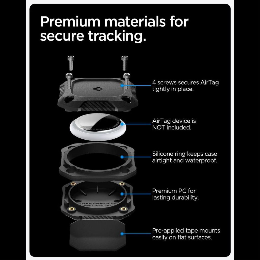 Spigen Tough Armor Kuori AirTag 1/2 - Musta