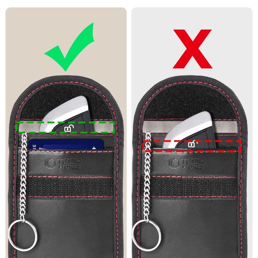 Tech-Protect KLR100 RFID Bilnøgleetui - Sort/Rød