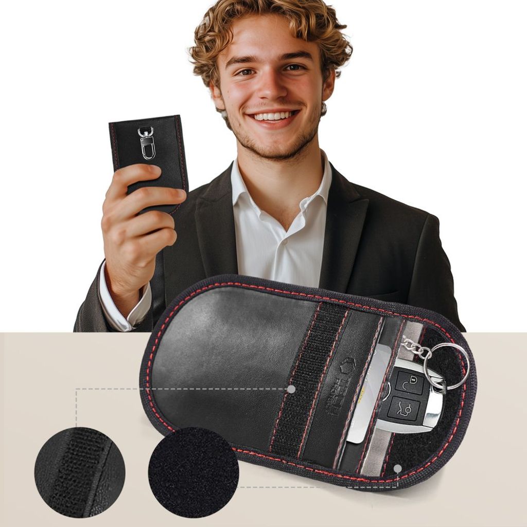 Tech-Protect KLR100 RFID Bilnøgleetui - Sort/Rød