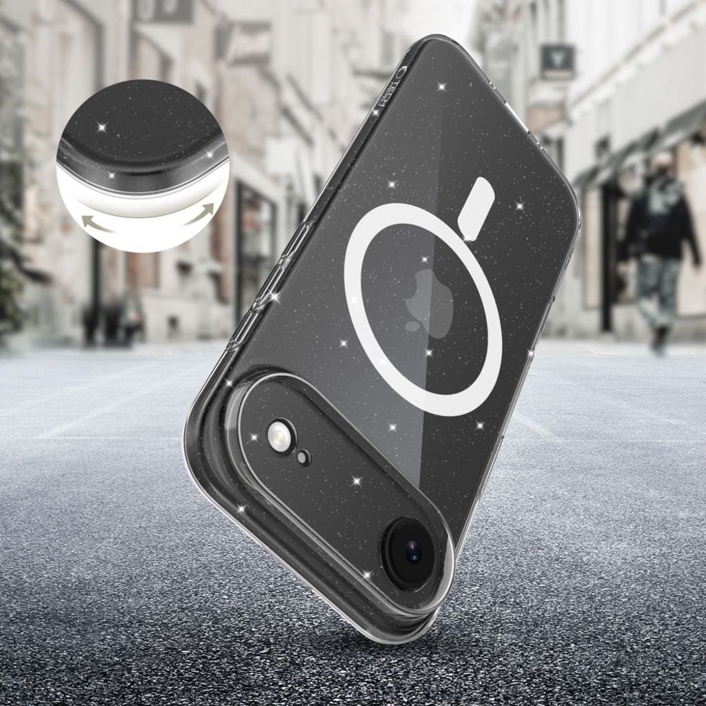 Tech-Protect FlexAir MagSafe Cover til iPhone Air - Gennemsigtig glitter