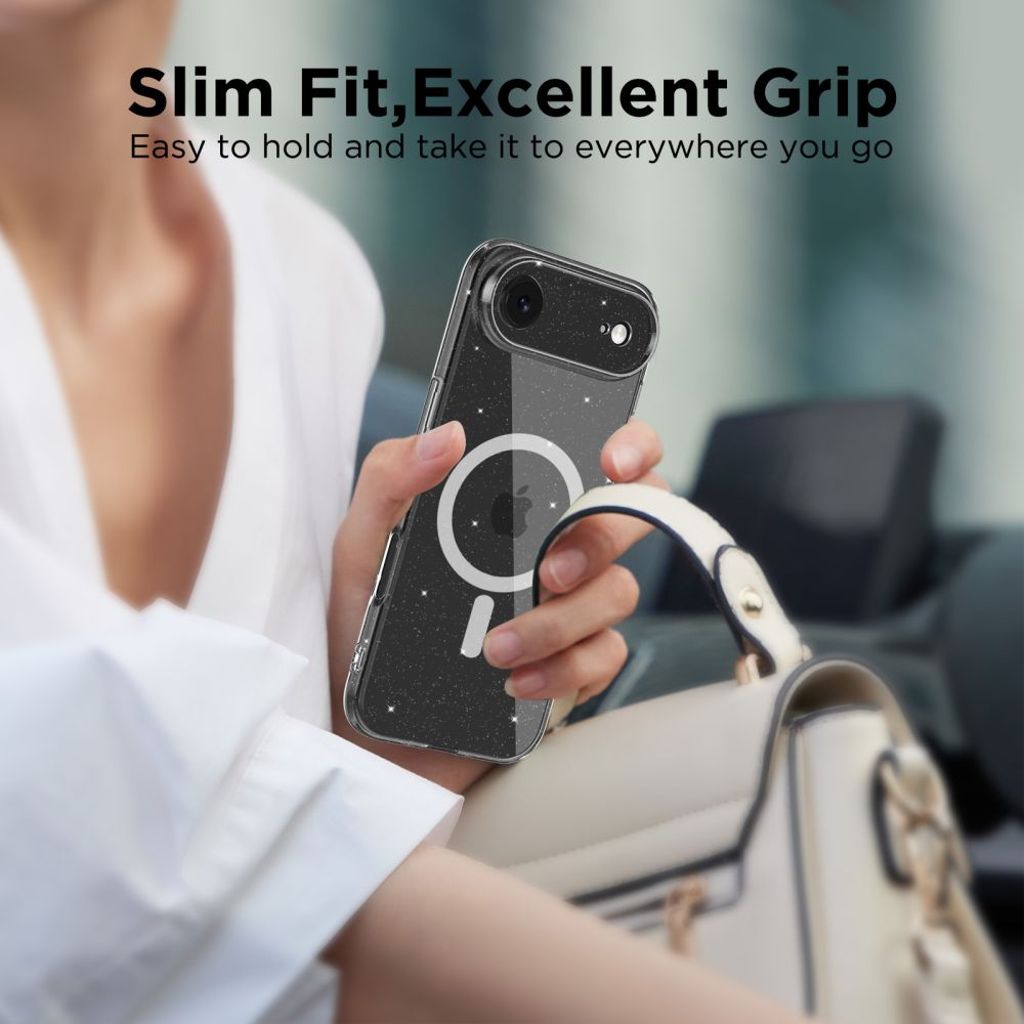 Tech-Protect FlexAir MagSafe Cover til iPhone Air - Gennemsigtig glitter