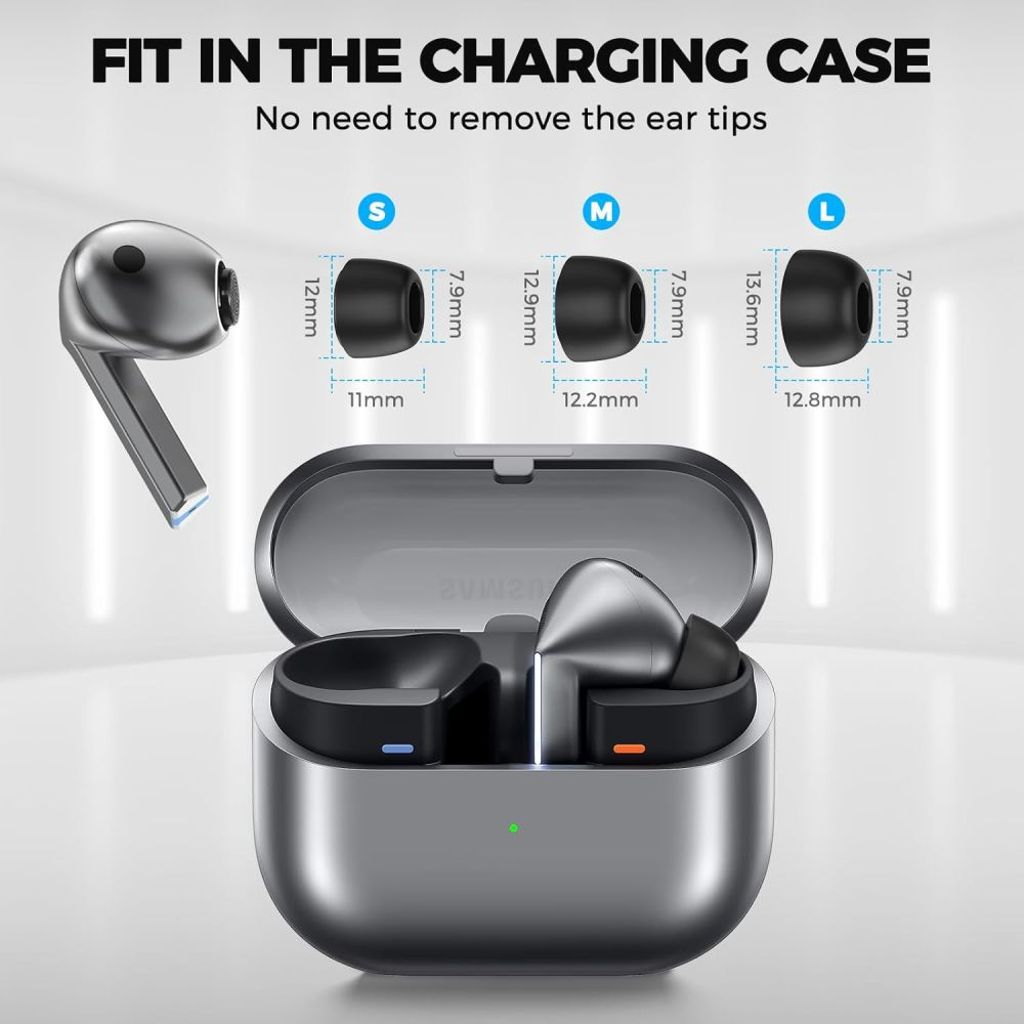 Tech-Protect öronkuddar till Galaxy Buds 3 Pro – svart (3 st, S/M/L)