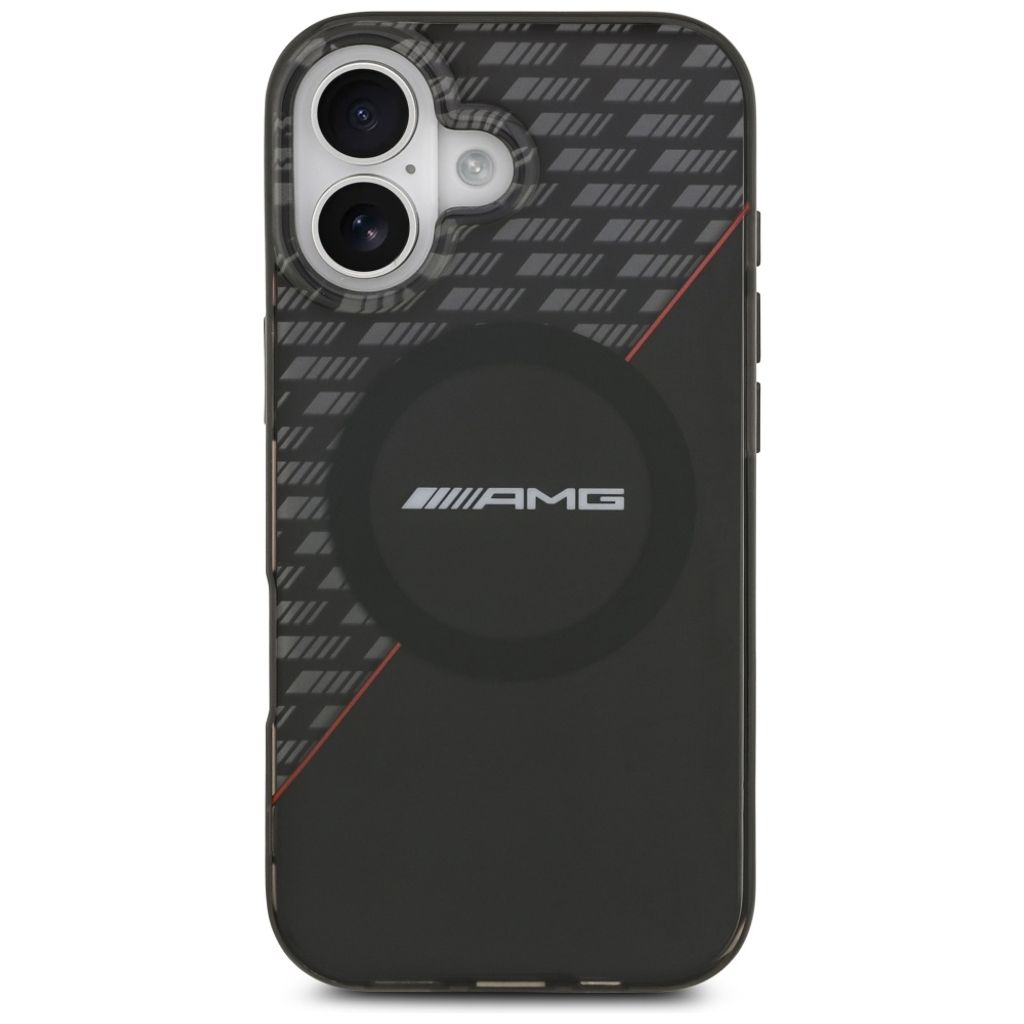 Mercedes AMG Double Layer Rhombs MagSafe -kuori till iPhone 17 - Musta/Punainen