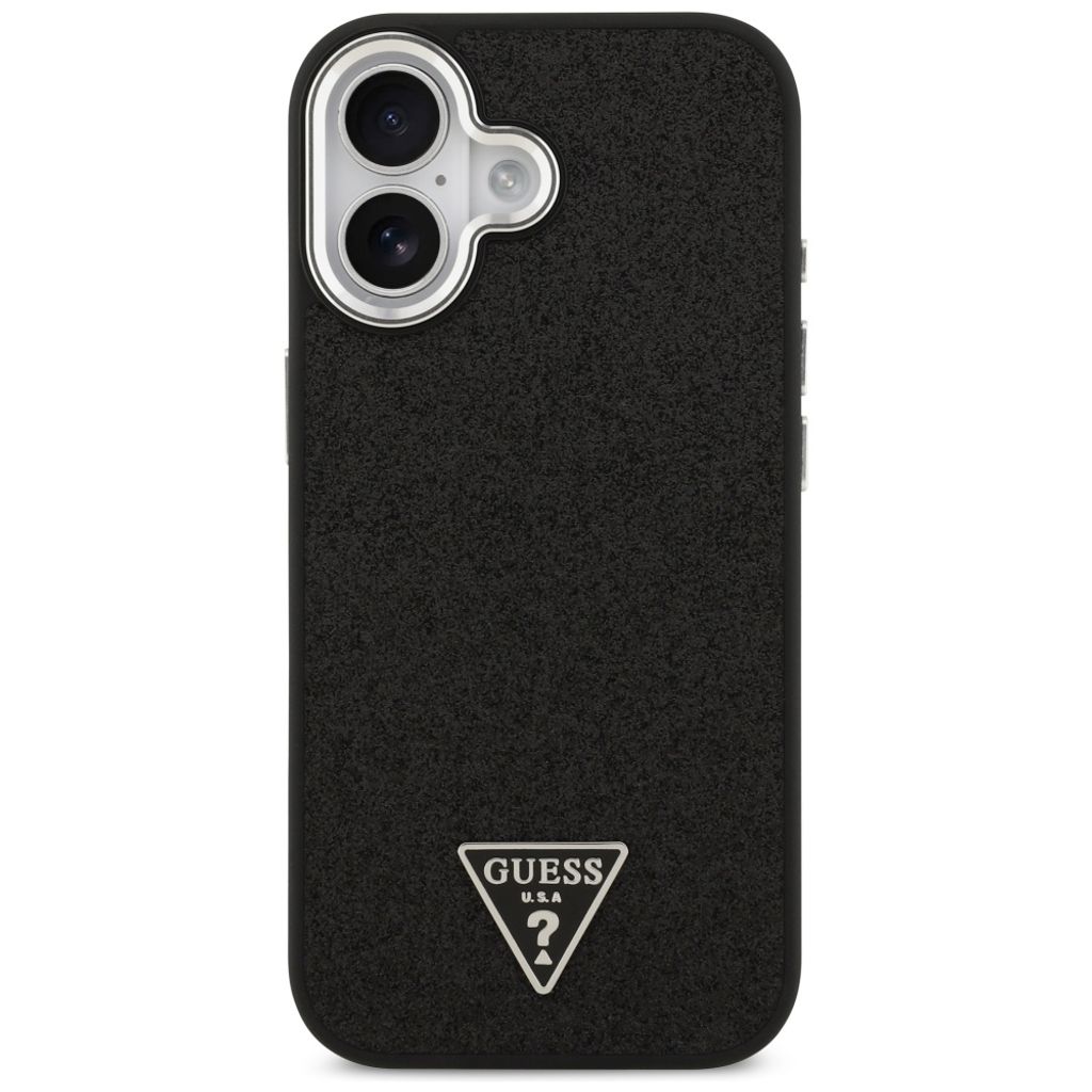 Guess Glitter Triangle Logo MagSafe -kuori till iPhone 17 - Musta