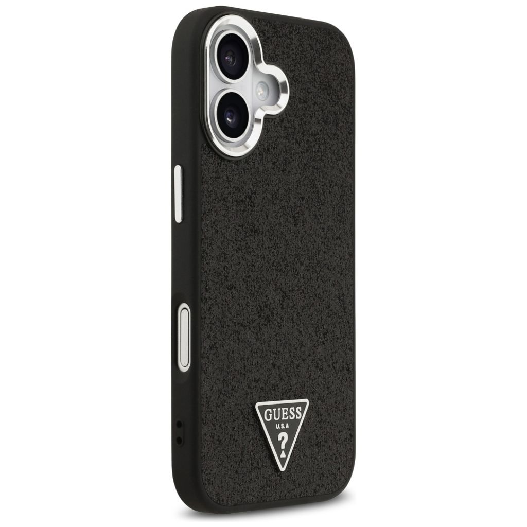 Guess Glitter Triangle Logo MagSafe -kuori till iPhone 17 - Musta