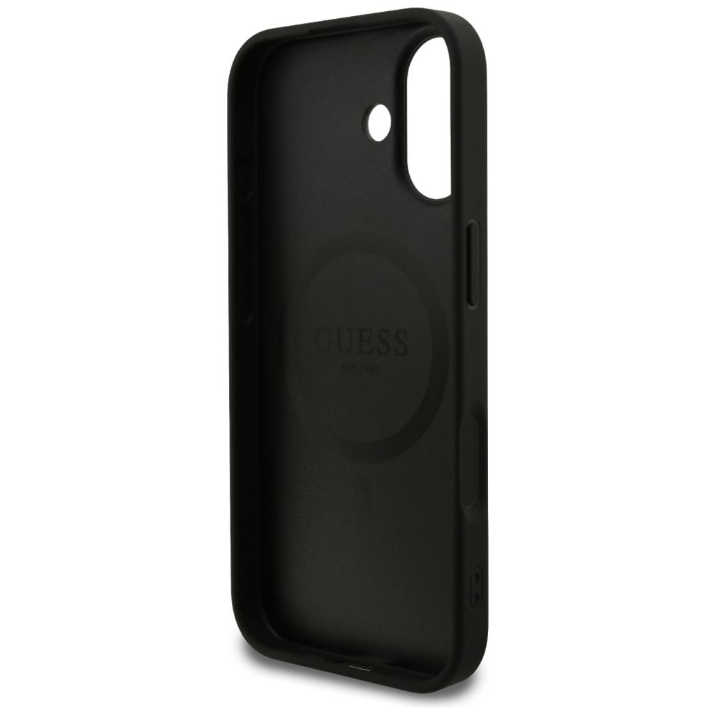 Guess Grained Ring MagSafe -kuori till iPhone 17 - Musta