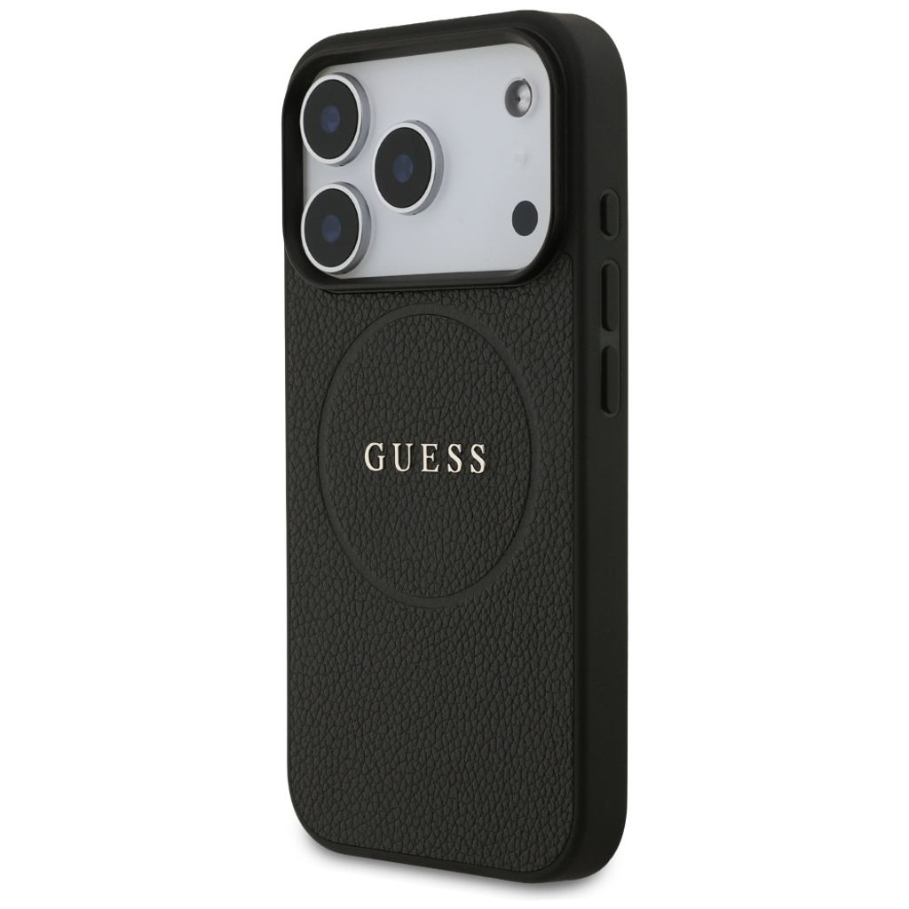 Guess Grained Ring MagSafe -kuori till iPhone 17 Pro - Musta