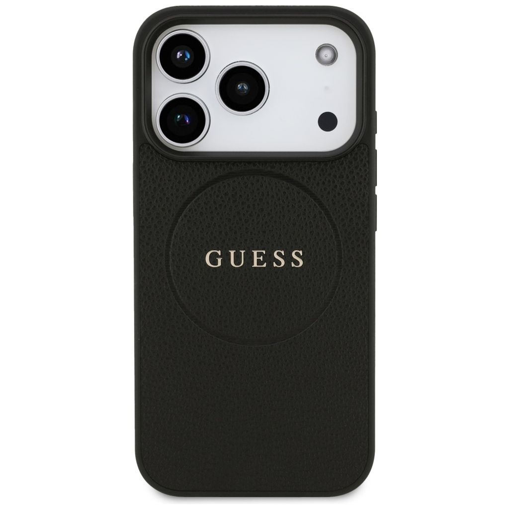 Guess Grained Ring MagSafe -kuori till iPhone 17 Pro - Musta
