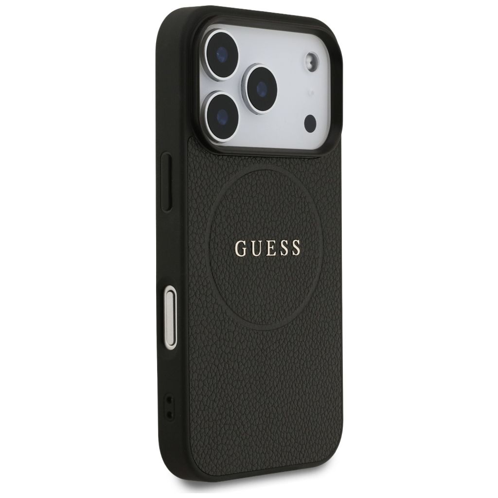 Guess Grained Ring MagSafe -kuori till iPhone 17 Pro - Musta