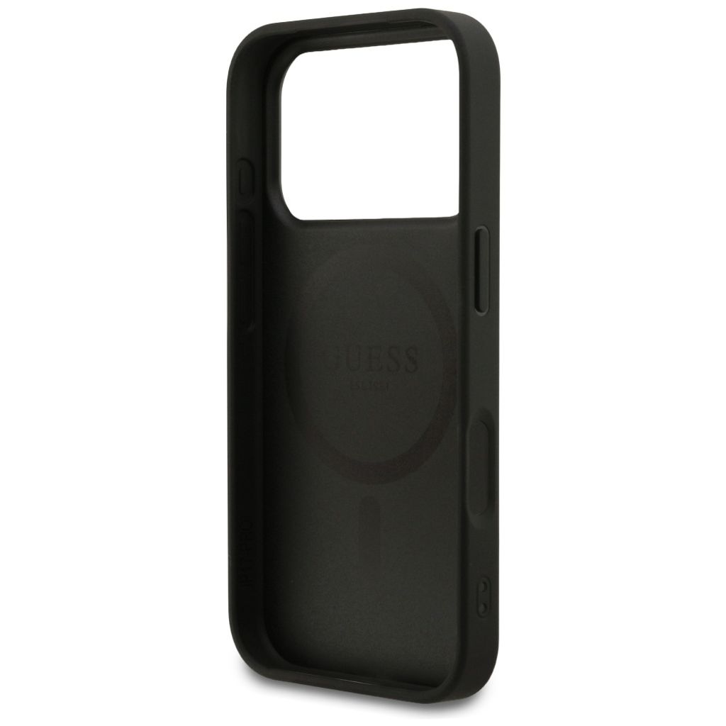 Guess Grained Ring MagSafe -kuori till iPhone 17 Pro - Musta