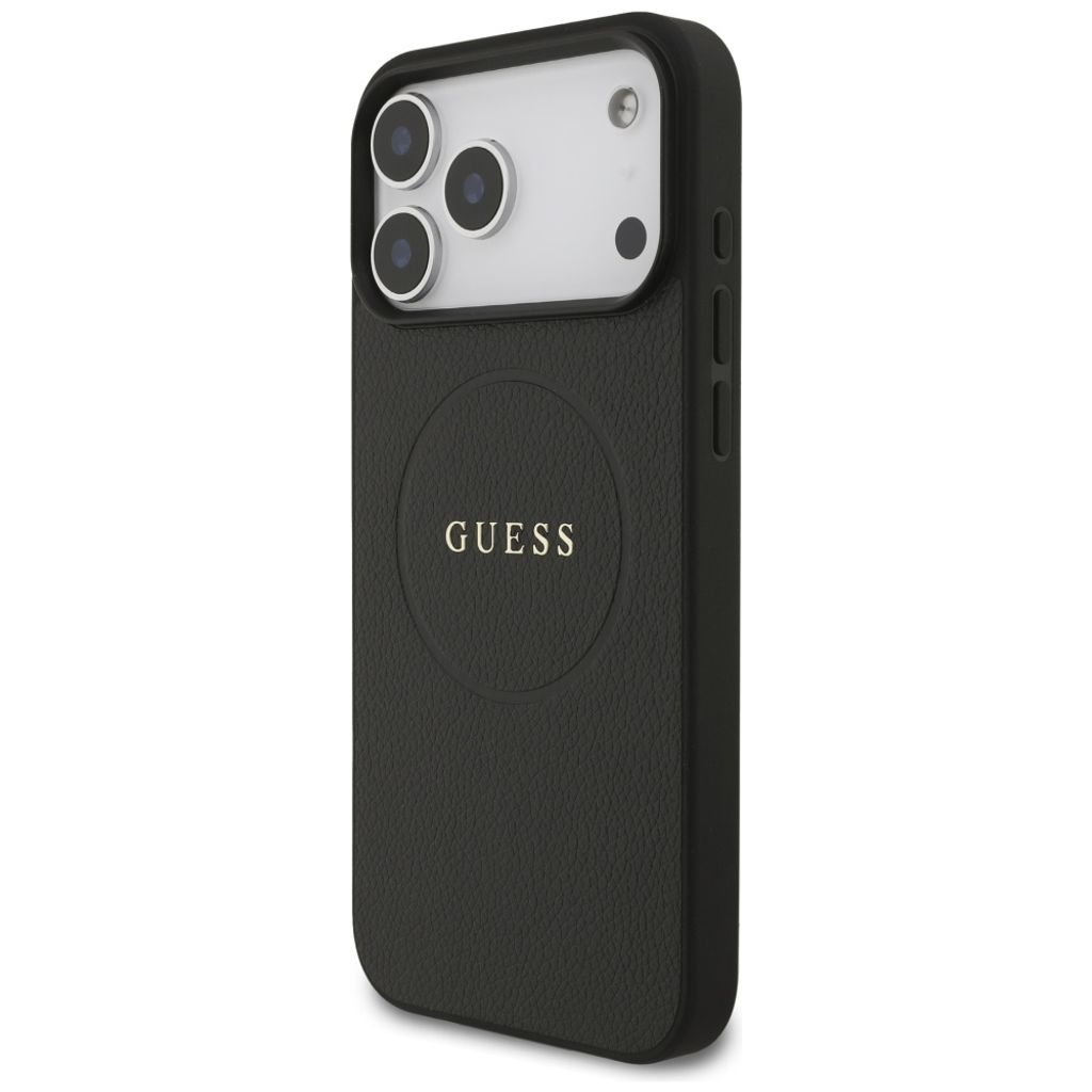 Guess Grained Ring MagSafe -kuori till iPhone 17 Pro Max - Musta