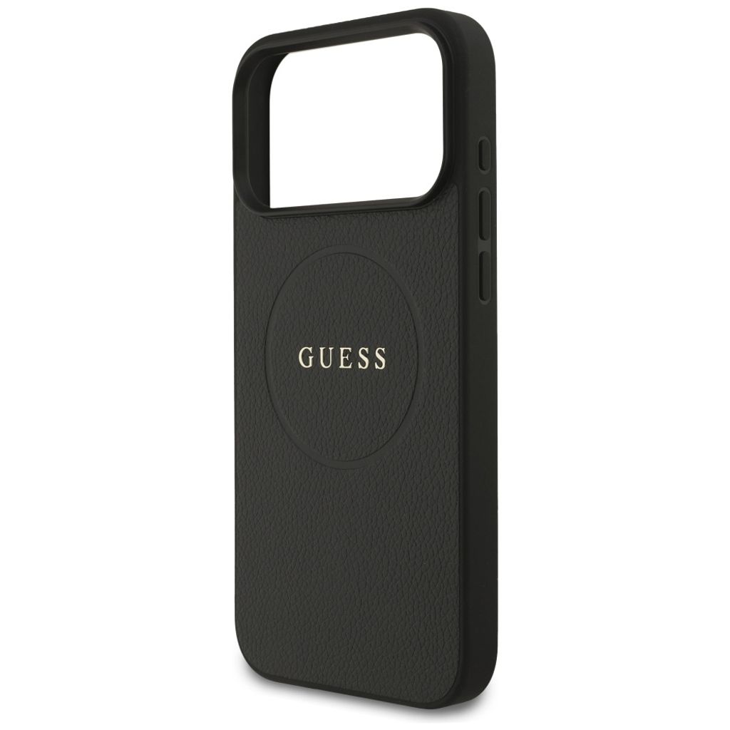 Guess Grained Ring MagSafe -kuori till iPhone 17 Pro Max - Musta