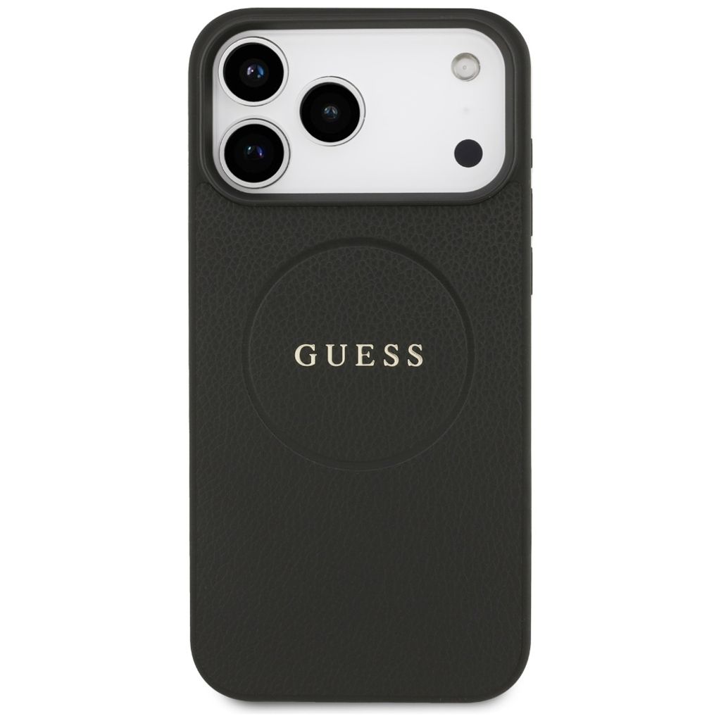 Guess Grained Ring MagSafe -kuori till iPhone 17 Pro Max - Musta