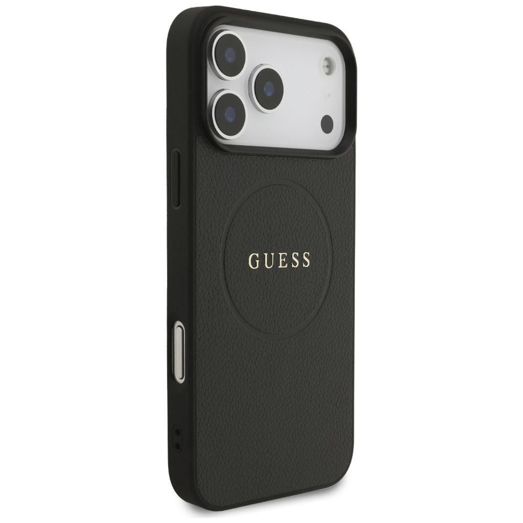 Guess Grained Ring MagSafe -kuori till iPhone 17 Pro Max - Musta