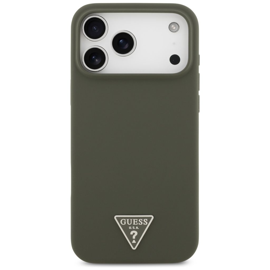 Guess Silicone Triangle Logo MagSafe -kuori till iPhone 17 Pro Max - Vihreä