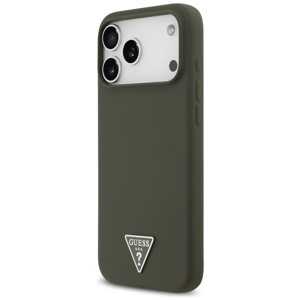 Guess Silicone Triangle Logo MagSafe -kuori till iPhone 17 Pro Max - Vihreä
