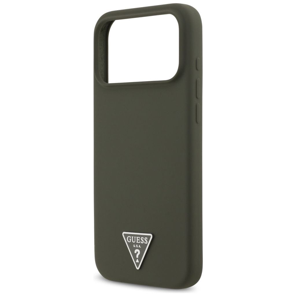 Guess Silicone Triangle Logo MagSafe -kuori till iPhone 17 Pro Max - Vihreä