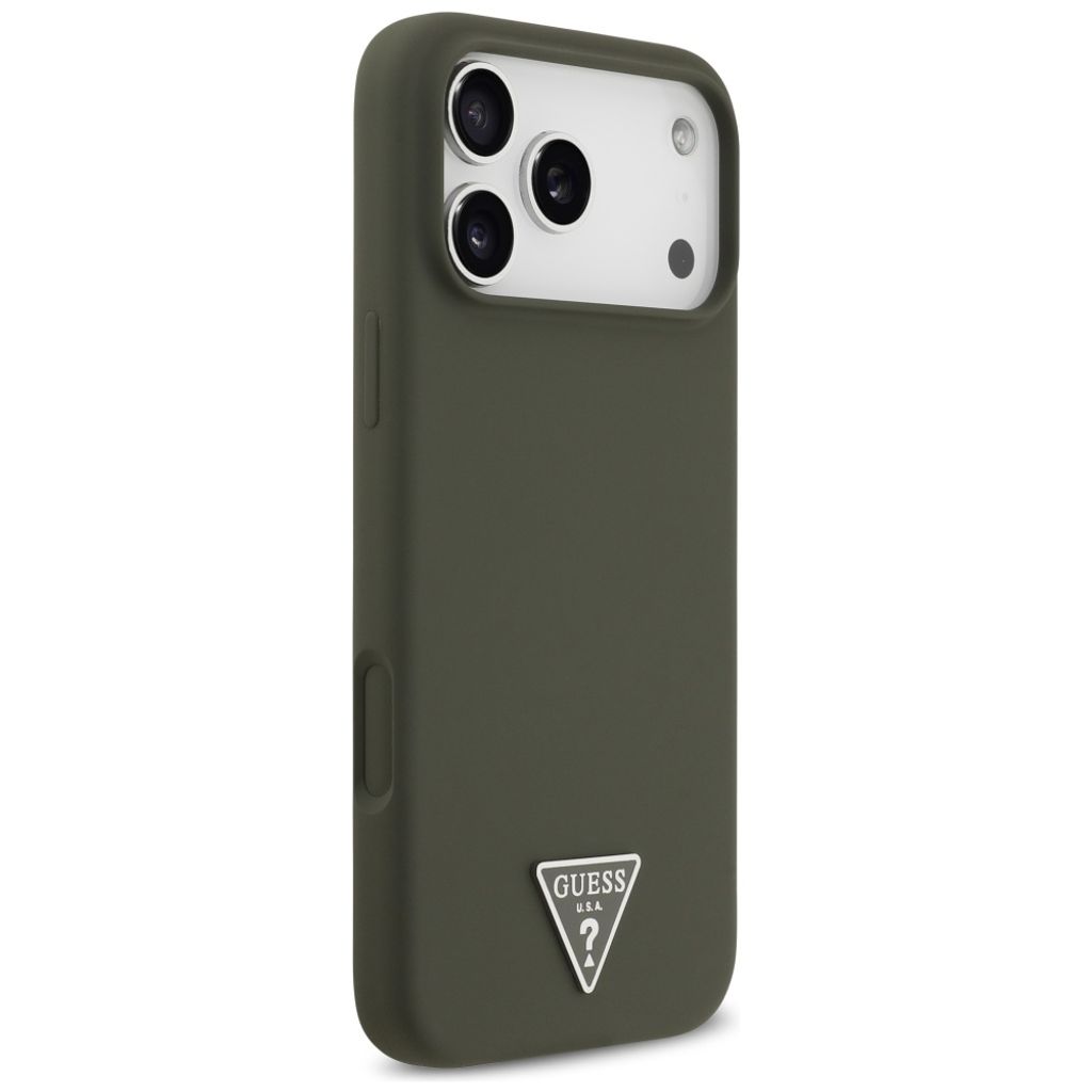 Guess Silicone Triangle Logo MagSafe -kuori till iPhone 17 Pro Max - Vihreä