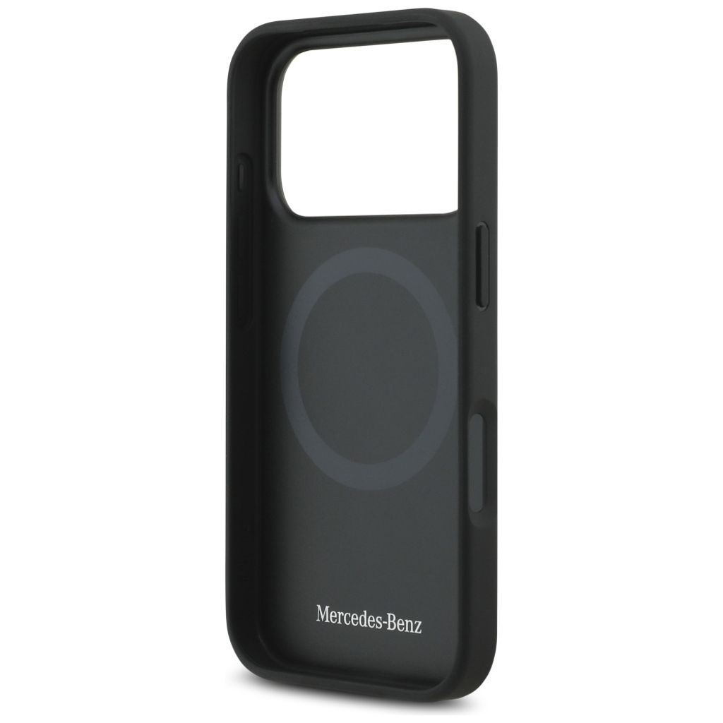 Mercedes Plain Smooth Leather MagSafe -kuori till iPhone 17 Pro - Musta