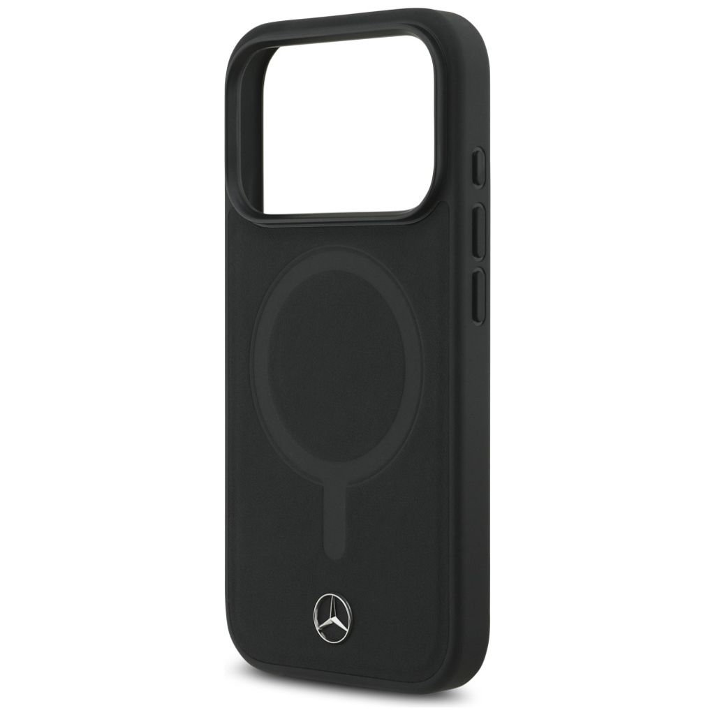 Mercedes Plain Smooth Leather MagSafe -kuori till iPhone 17 Pro - Musta