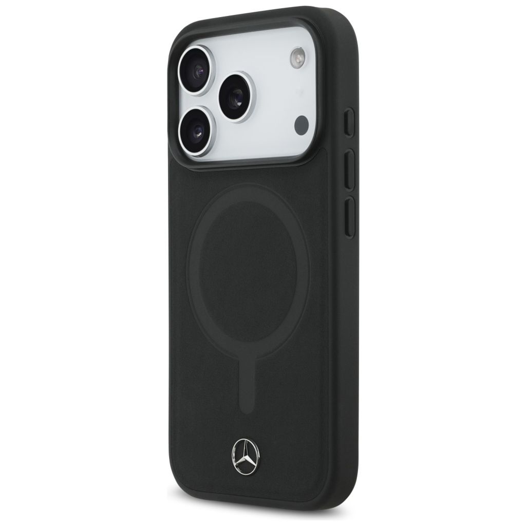 Mercedes Plain Smooth Leather MagSafe -kuori till iPhone 17 Pro - Musta