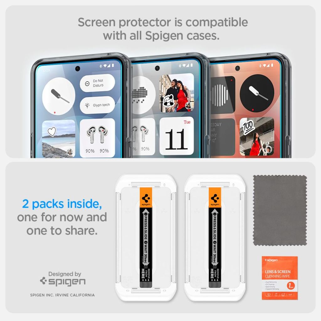 Spigen Glas.TR EZ Fit 2-pack Screen Protector for Nothing Phone (3)