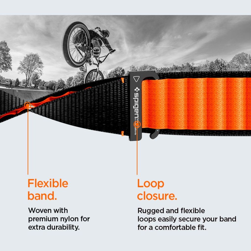 Spigen WBF1 Kellonranneke Apple Watch 44/45/46/49mm - Musta/Oranssi