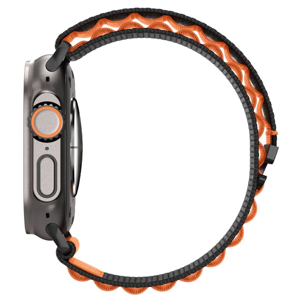 Spigen WBF1 Kellonranneke Apple Watch 44/45/46/49mm - Musta/Oranssi