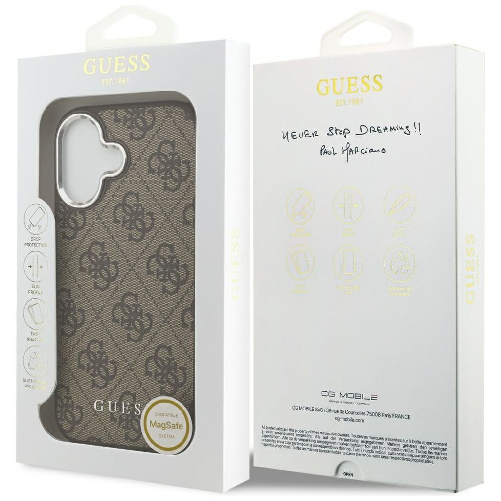Guess 4G Classic Logo MagSafe -kuori till iPhone 17 - Ruskea