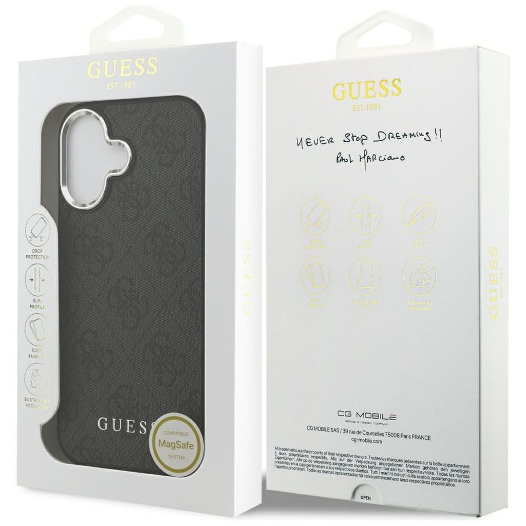 Guess 4G Classic Logo MagSafe -kuori till iPhone 17 - Musta