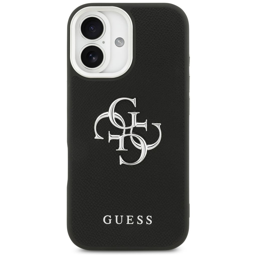 Guess Grained Big 4G & Classic Logo -kuori till iPhone 17 - Musta