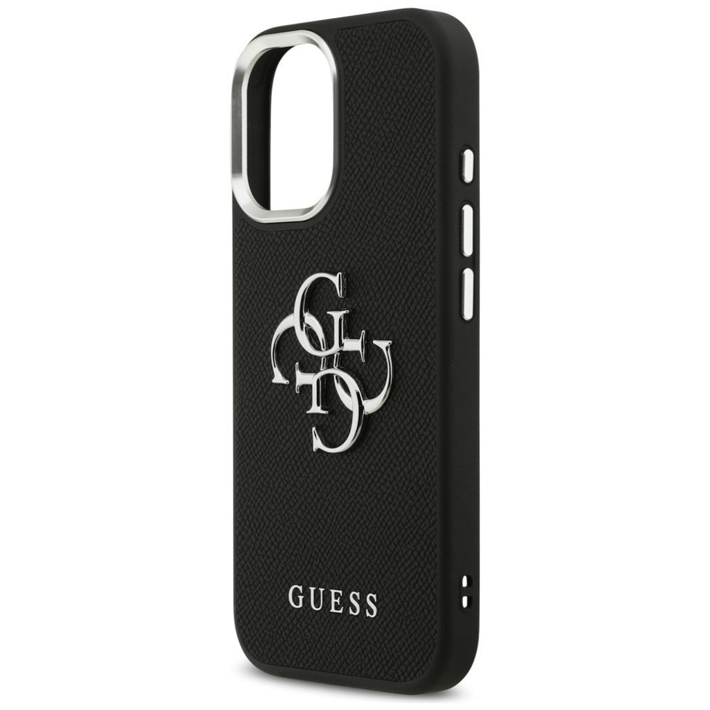 Guess Grained Big 4G & Classic Logo -kuori till iPhone 17 - Musta
