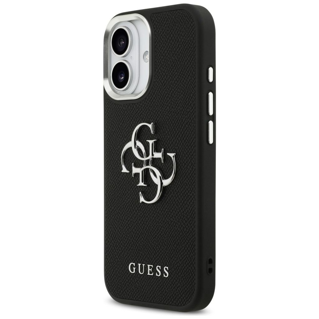 Guess Grained Big 4G & Classic Logo -kuori till iPhone 17 - Musta