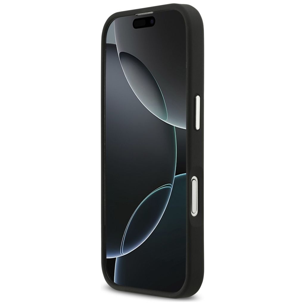 Guess Grained Big 4G & Classic Logo -kuori till iPhone 17 - Musta