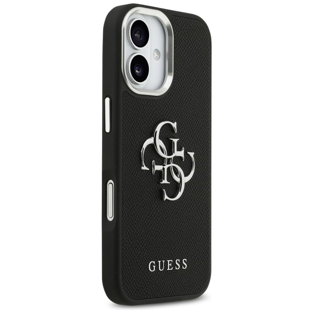 Guess Grained Big 4G & Classic Logo -kuori till iPhone 17 - Musta