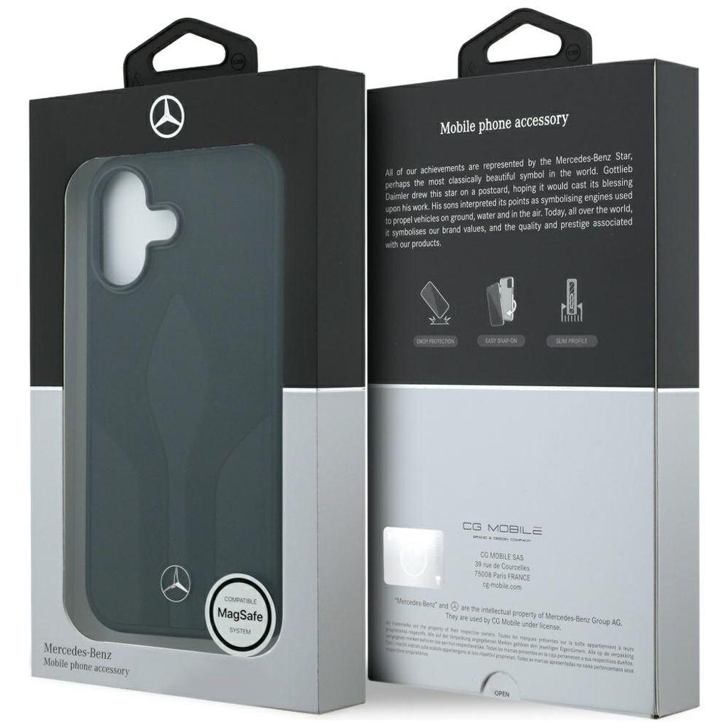 Mercedes Leather The Move MagSafe -kuori till iPhone 17 - Musta