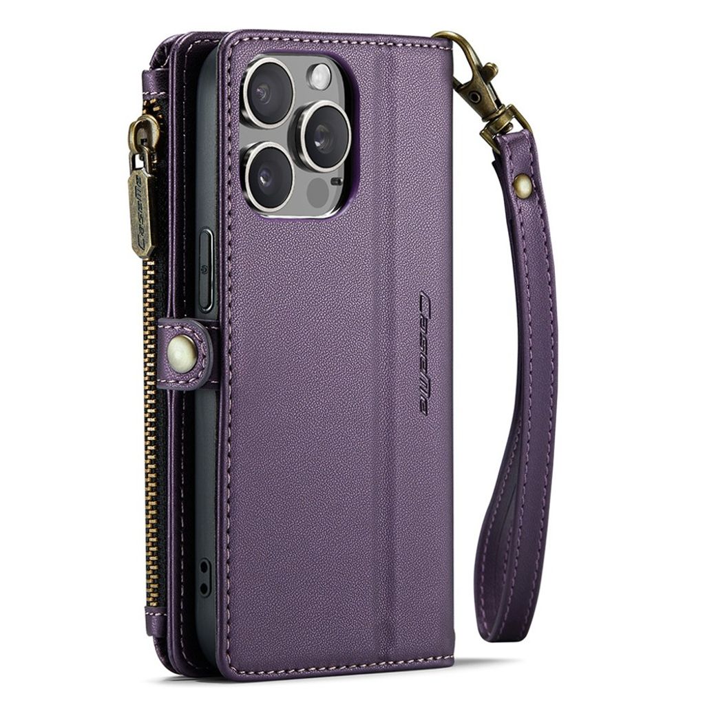 CASEME iPhone 15 Pro Plånboksfodral med Stativ och Kortfack - Lila