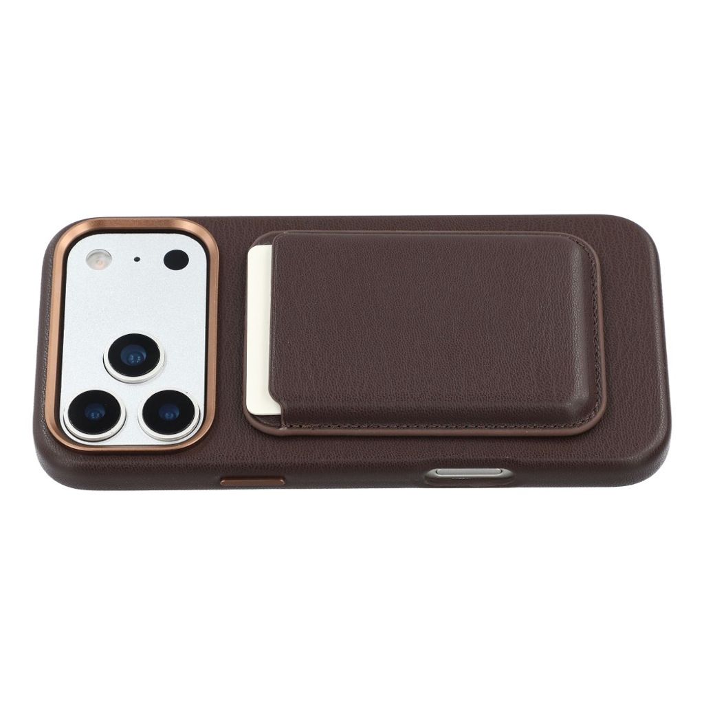 iPhone 18 Pro Max/17 Pro Max Skal med kortfack PU-läder - Mörkbrun