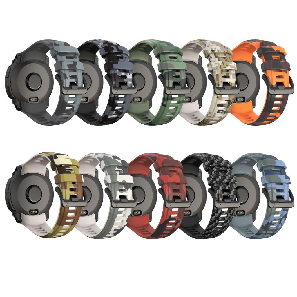 Garmin Instinct 3 45mm Watch Strap with Camouflage print - Grey, White