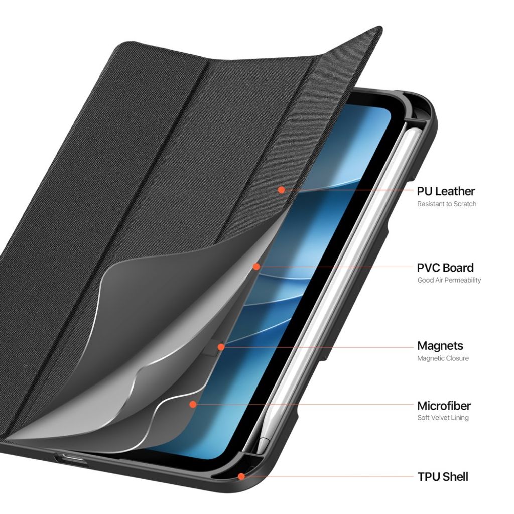 DUX DUCIS iPad mini (2026) Tri-Fold Kotelo – Musta
