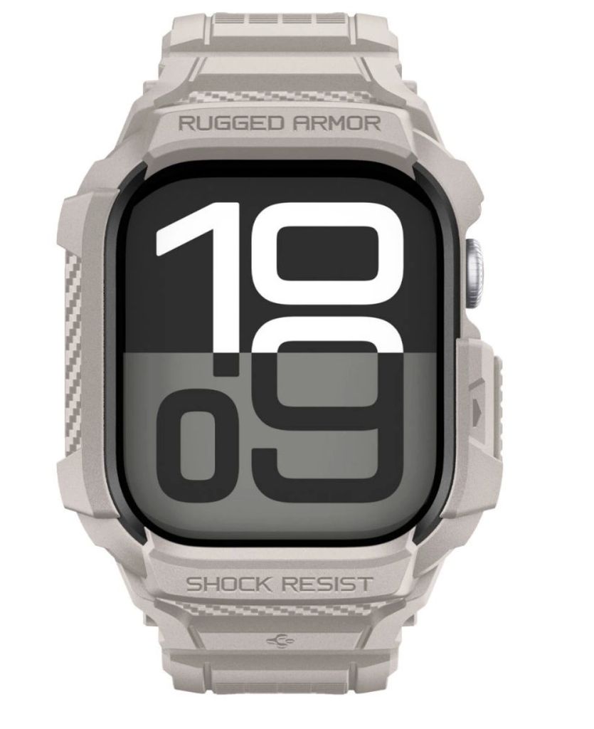 Spigen Rugged Armor Pro V2 Kellonranneke Apple Watch (46mm) - Beige