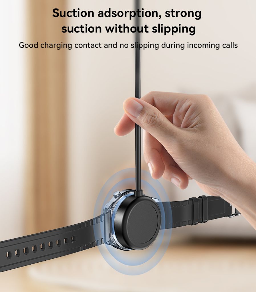Yesido CA162 magnetisk lader til Samsung Galaxy Watch, USB-C, 1m – svart