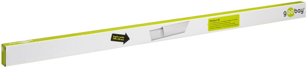 Goobay halvrund kabelkanal i aluminium 110 x 5 x 2,6 mm - hvit
