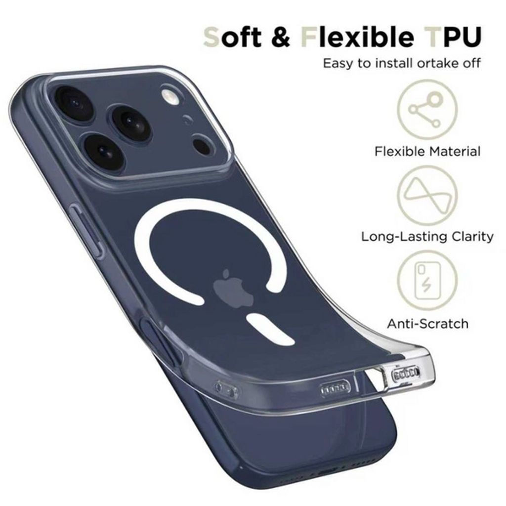 Tech-Protect FlexAir MagSafe Deksel till iPhone 17 Pro Max - Gjennomsiktig