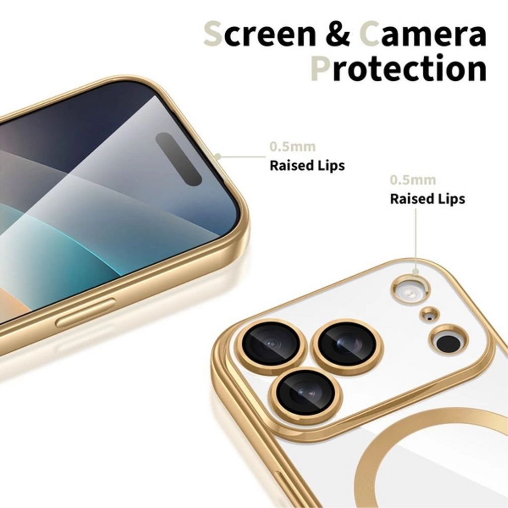 Tech-Protect MagFlex MagSafe Deksel till iPhone 17 Pro Max - Gull/Gjennomsiktig