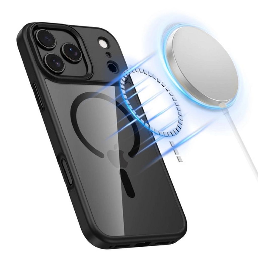 Tech-Protect MagMat MagSafe Deksel till iPhone 17 Pro Max - Svart/Gjennomsiktig