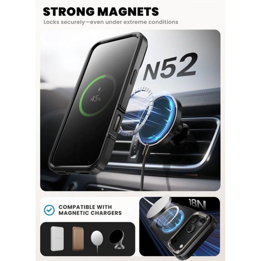 SupCase IBLSN Ares Flip MagSafe Case for iPhone 17 Pro - Black