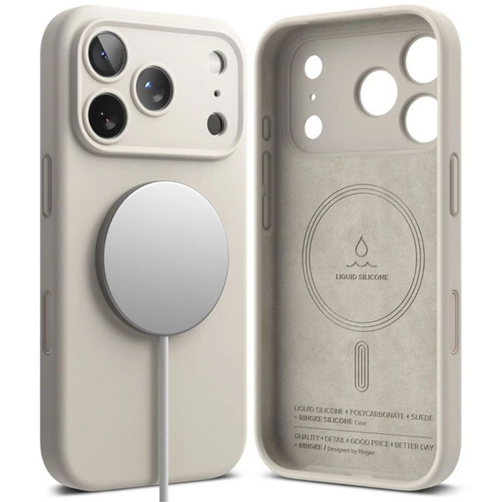 Ringke Silicone Magnetic MagSafe Case for iPhone 17 Pro - Beige